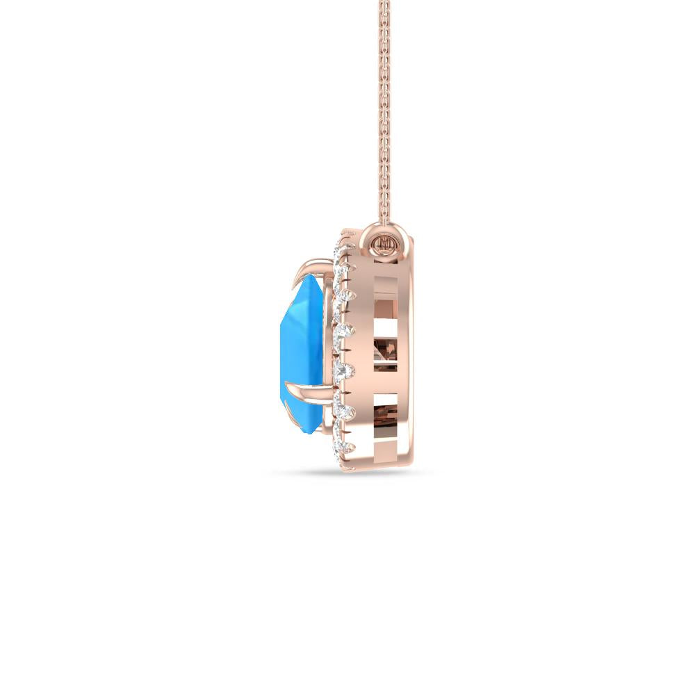 Rose Gold - Blue Topaz