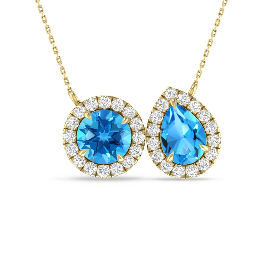 Yellow Gold - Blue Topaz