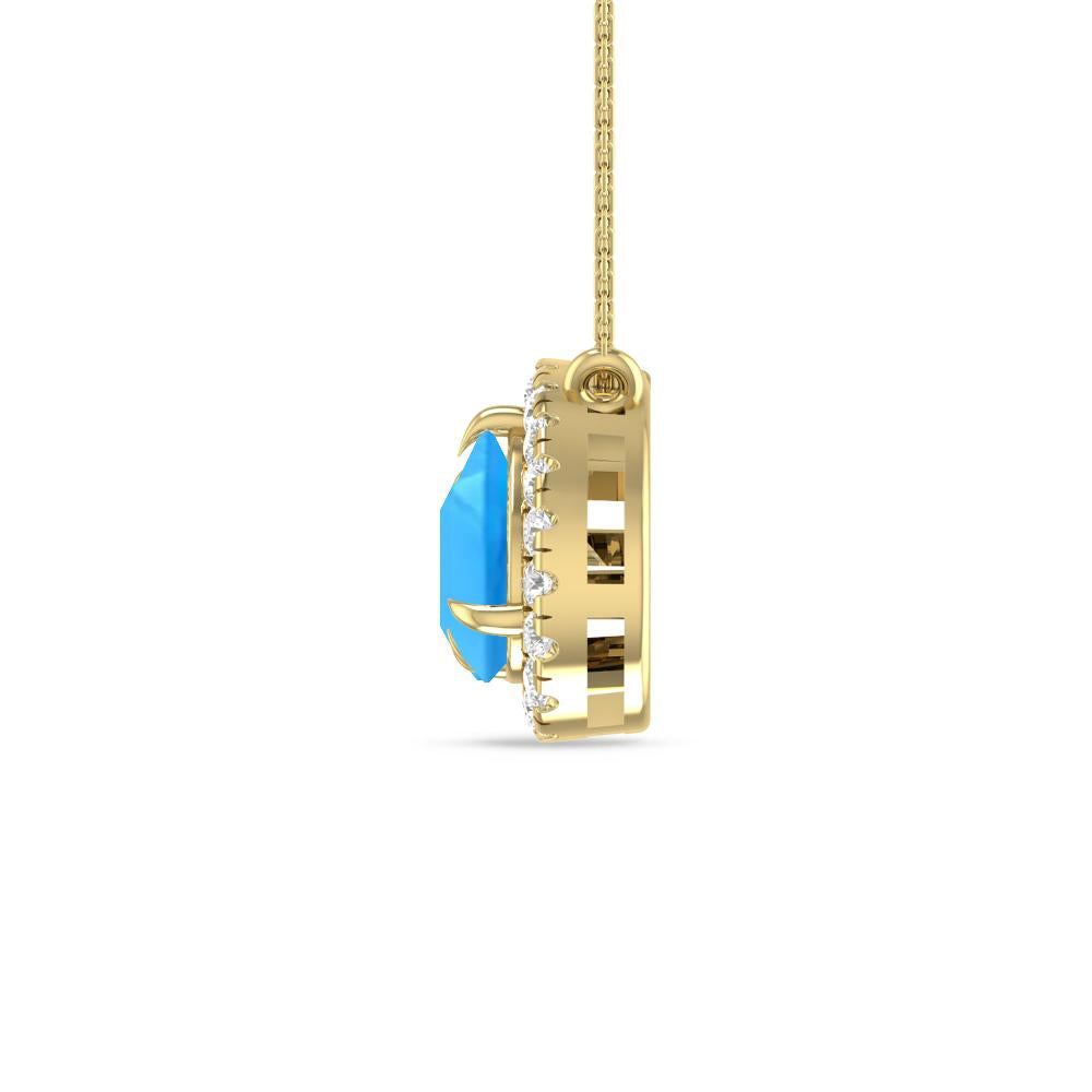Yellow Gold - Blue Topaz