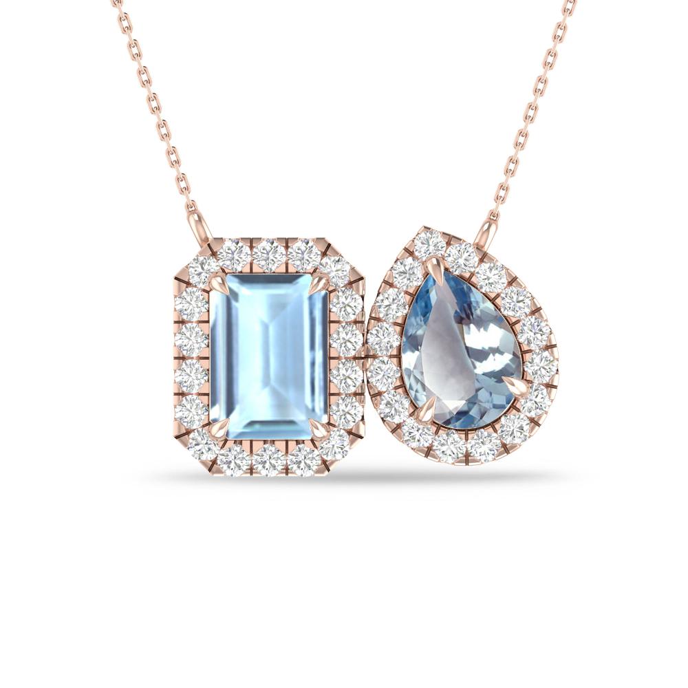 Rose Gold - Aquamarine