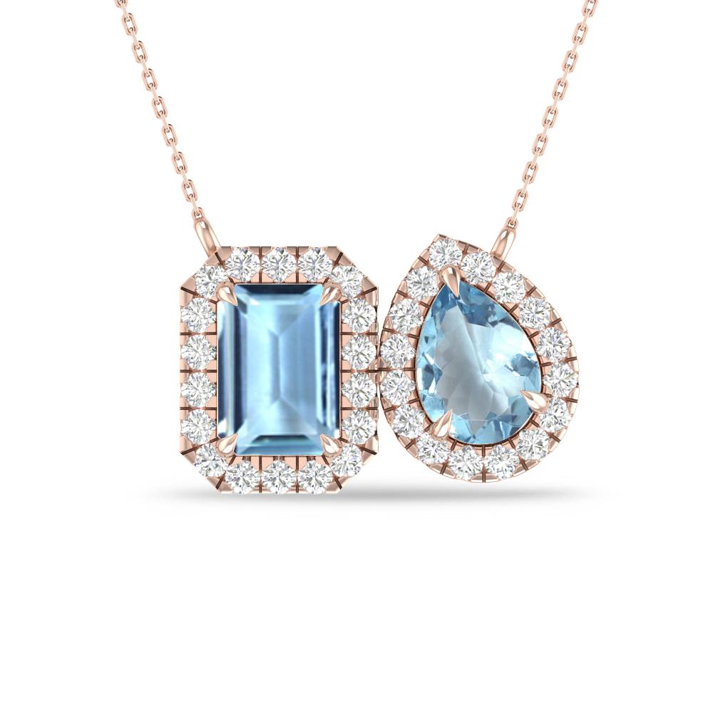 Rose Gold - Aquamarine