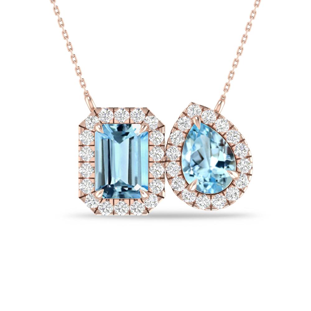 Rose Gold - Aquamarine