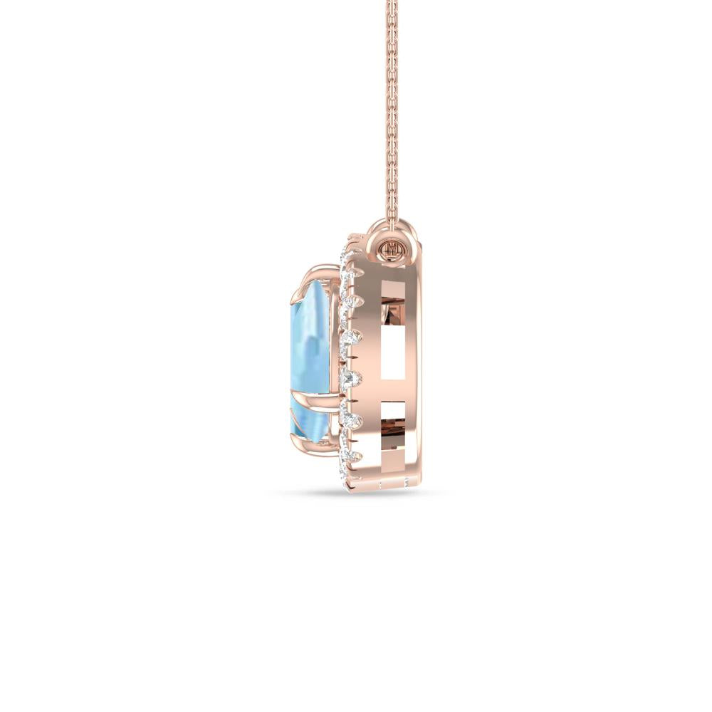 Rose Gold - Aquamarine