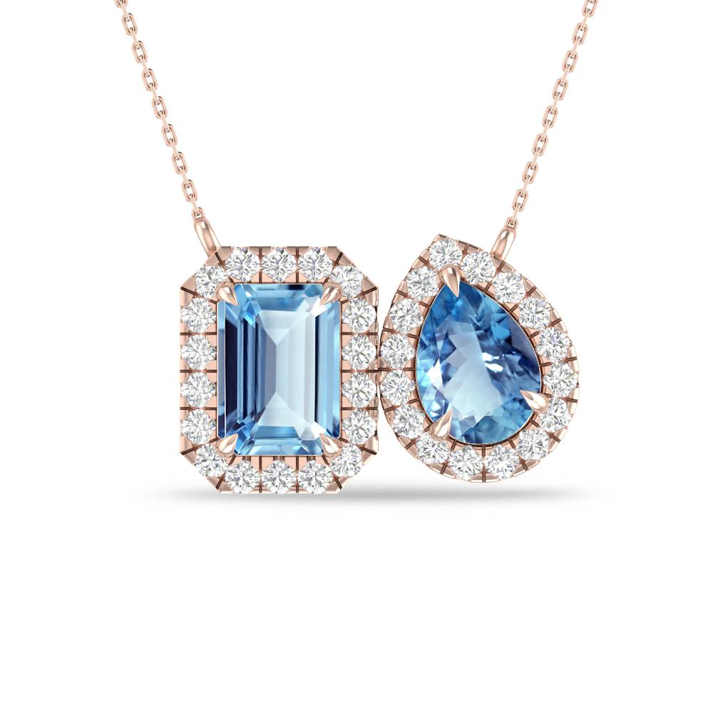 Rose Gold - Aquamarine