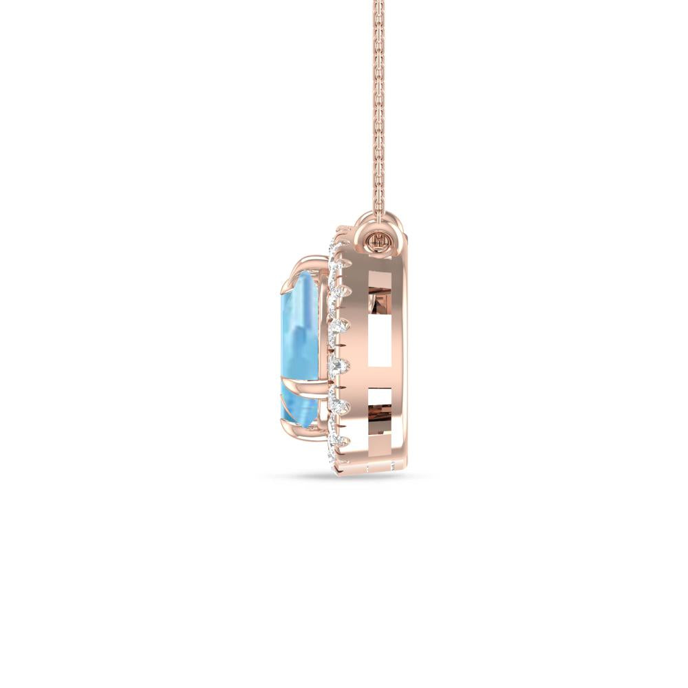 Rose Gold - Aquamarine