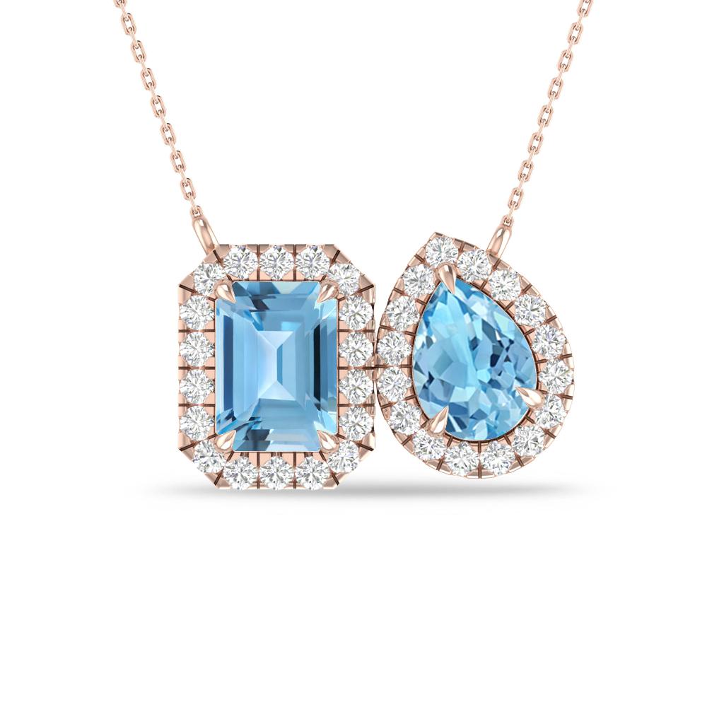 Rose Gold - Blue Topaz