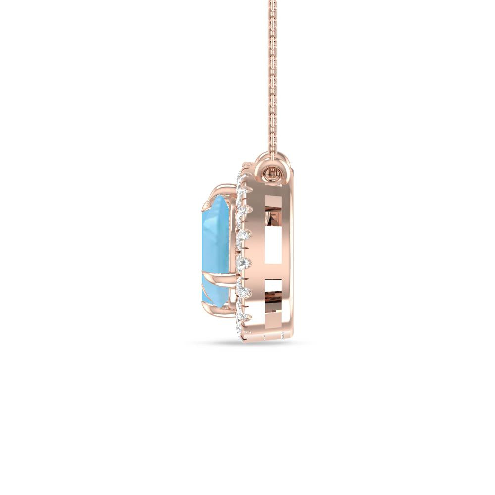 Rose Gold - Blue Topaz