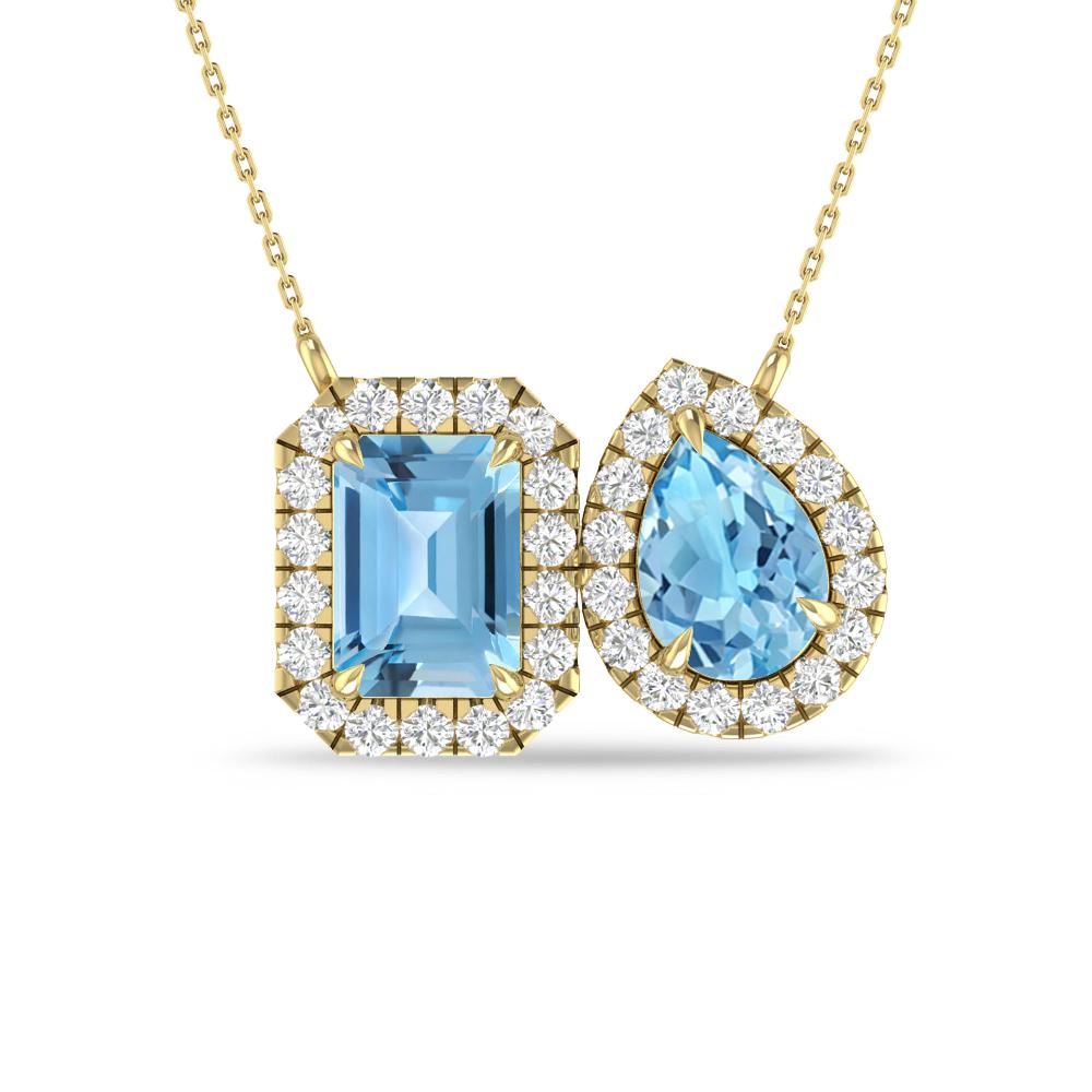 Yellow Gold - Blue Topaz