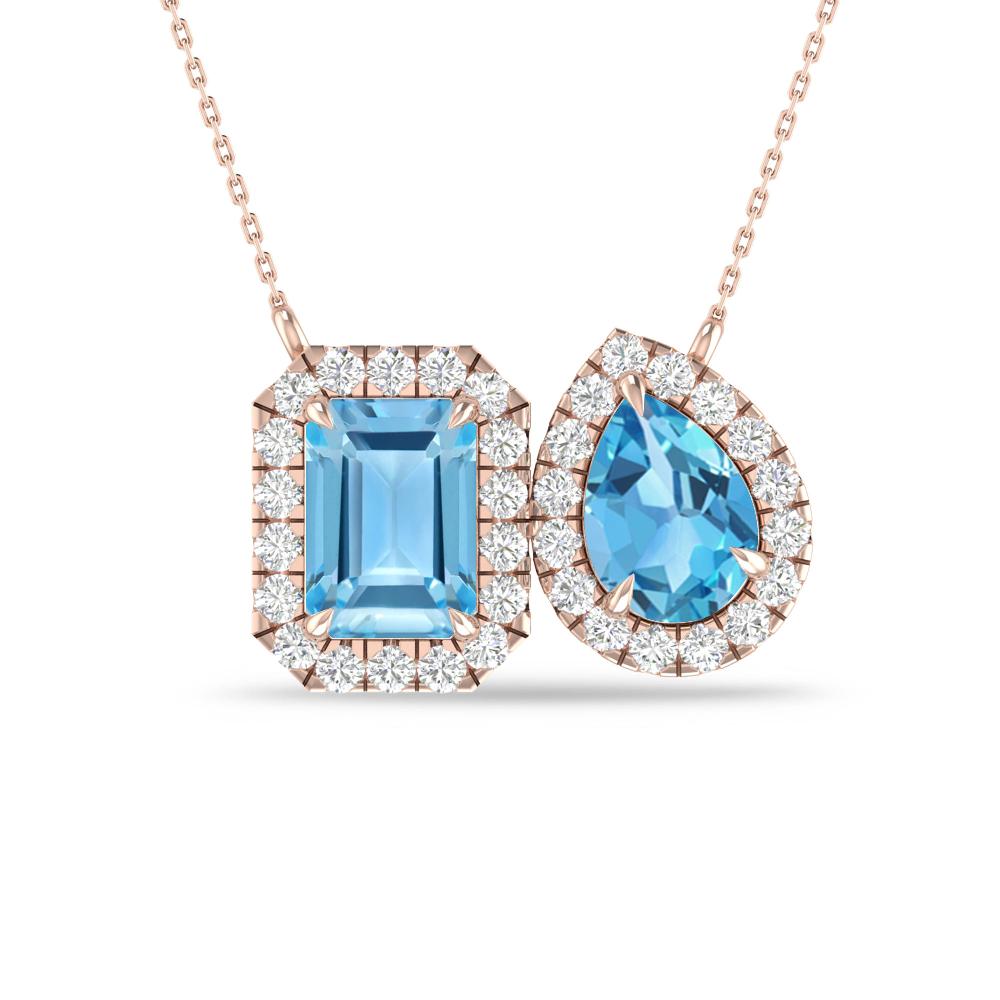 Rose Gold - Blue Topaz