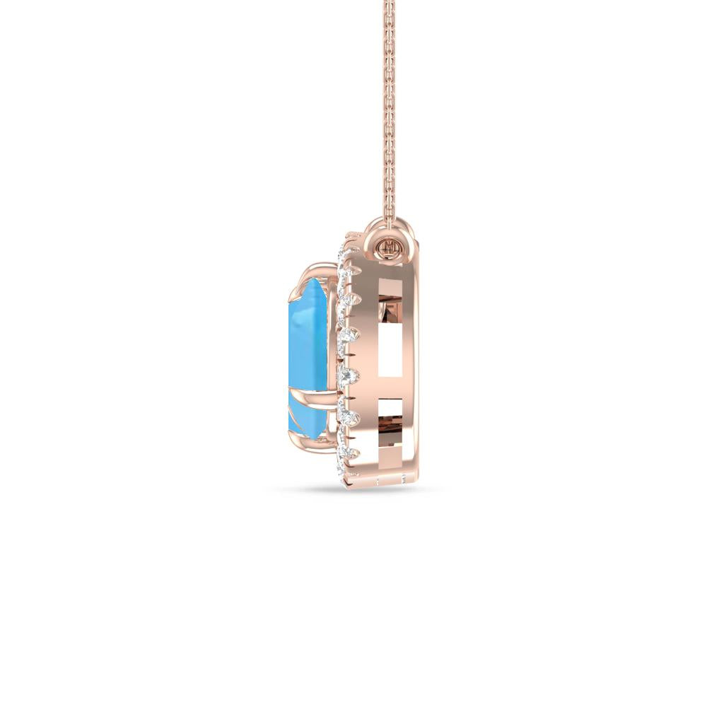 Rose Gold - Blue Topaz