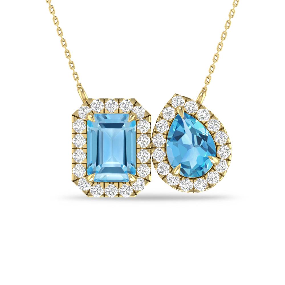 Yellow Gold - Blue Topaz