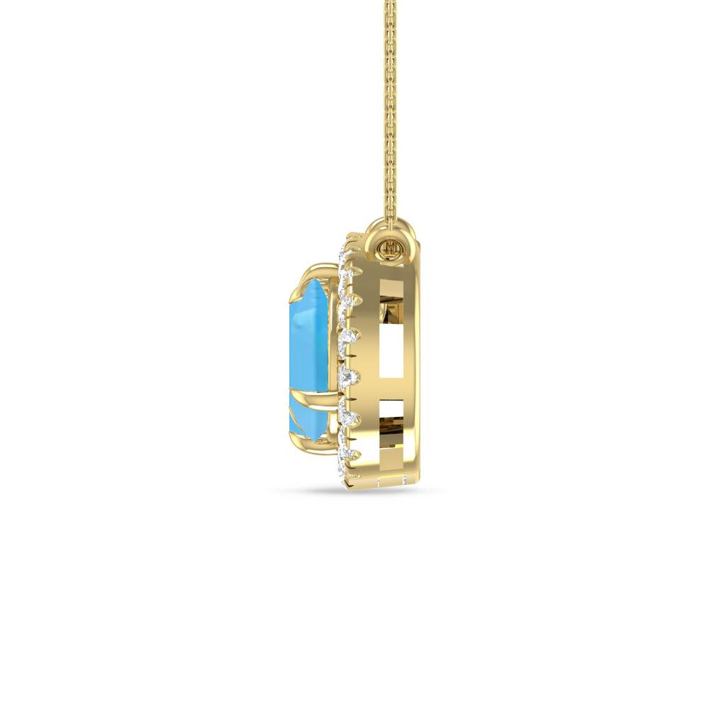 Yellow Gold - Blue Topaz