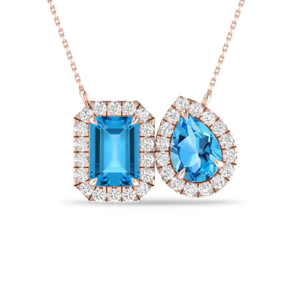 Rose Gold - Blue Topaz