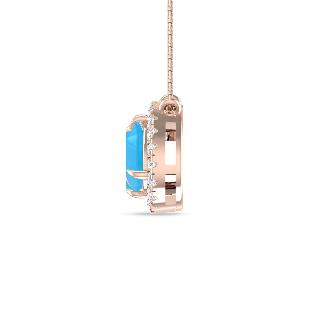 Rose Gold - Blue Topaz