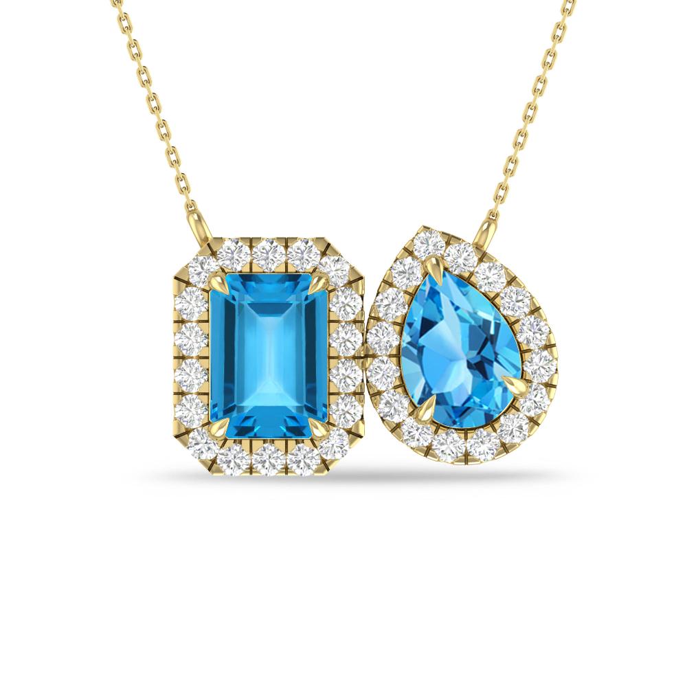 Yellow Gold - Blue Topaz