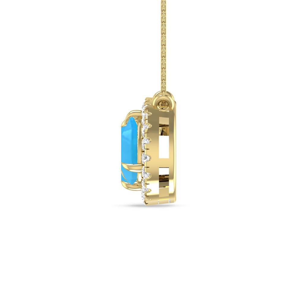 Yellow Gold - Blue Topaz