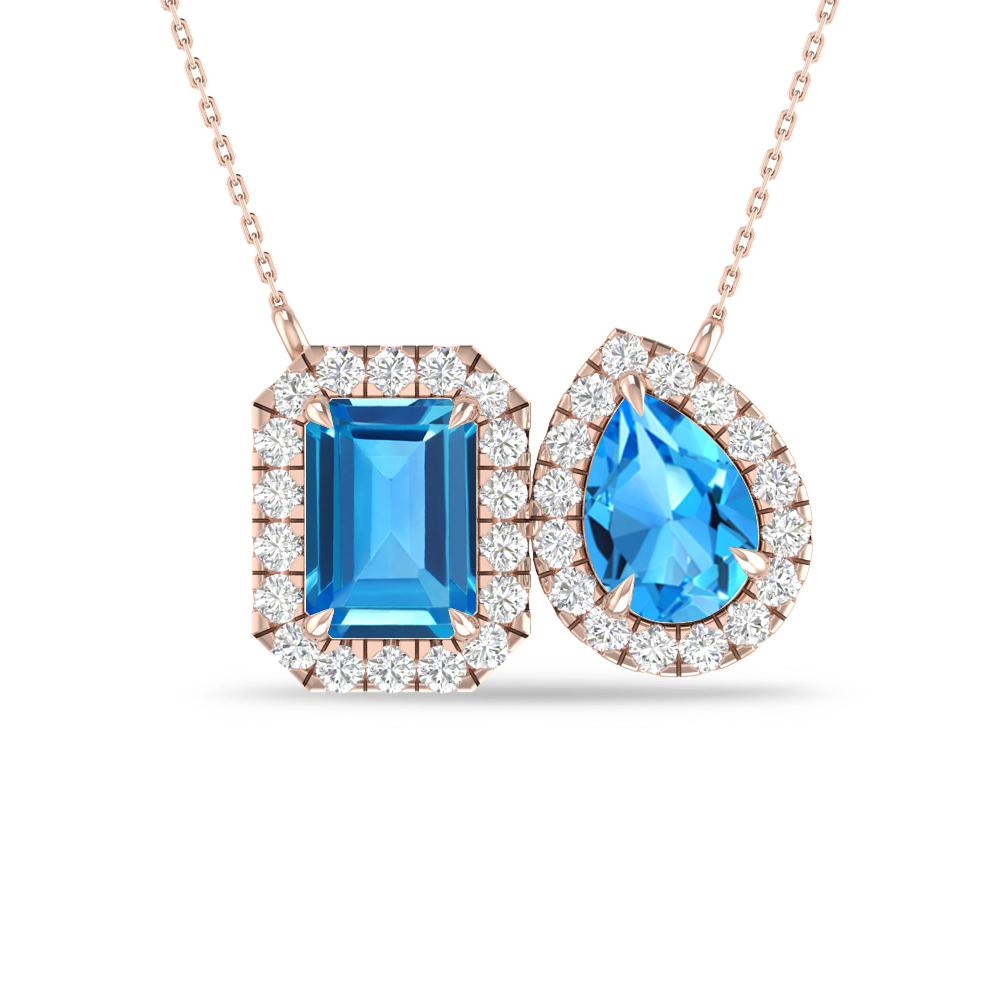 Rose Gold - Blue Topaz