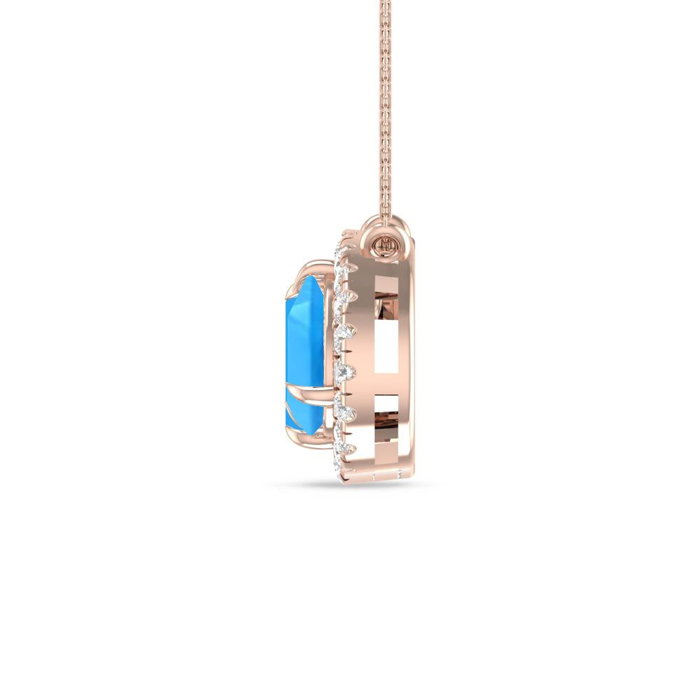 Rose Gold - Blue Topaz
