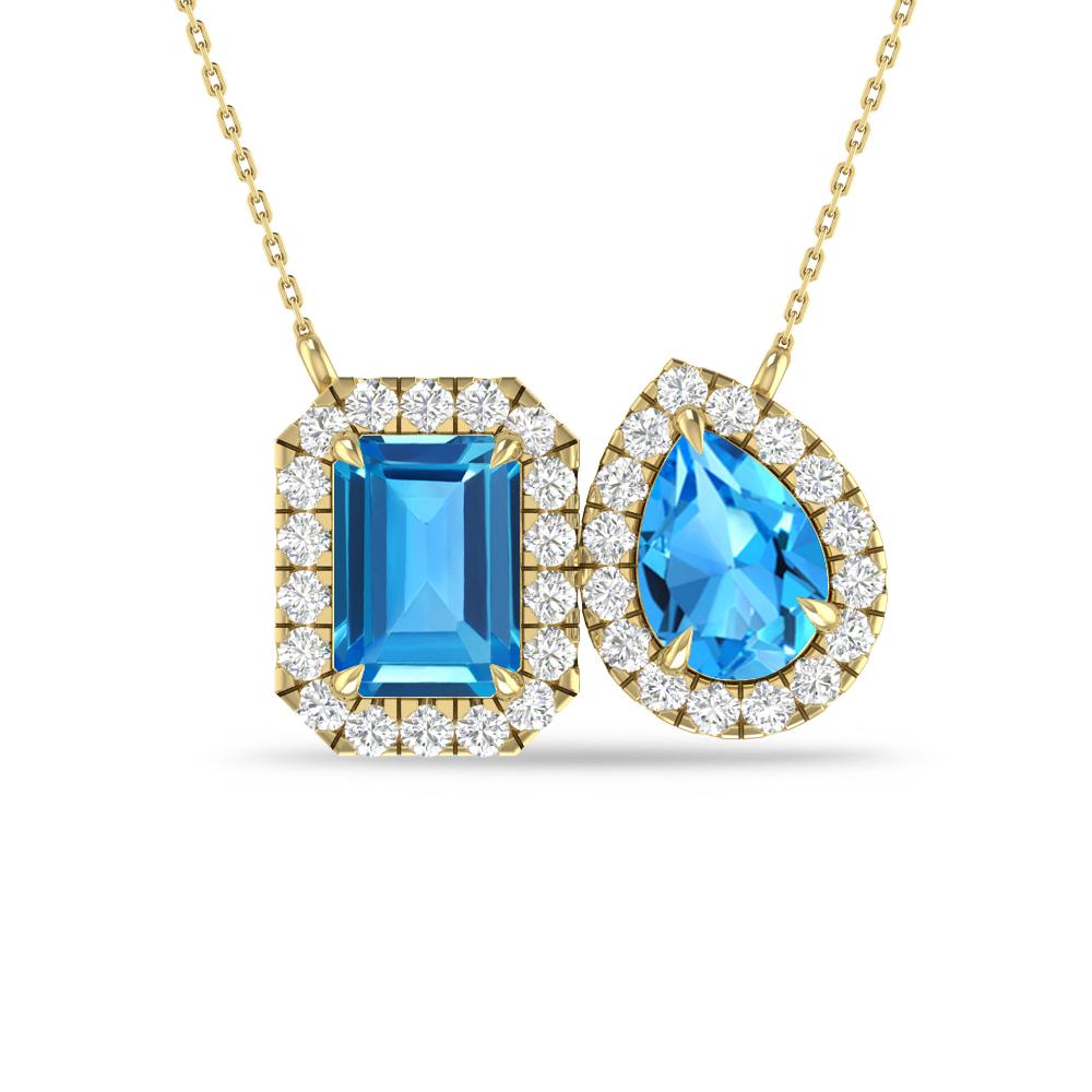 Yellow Gold - Blue Topaz