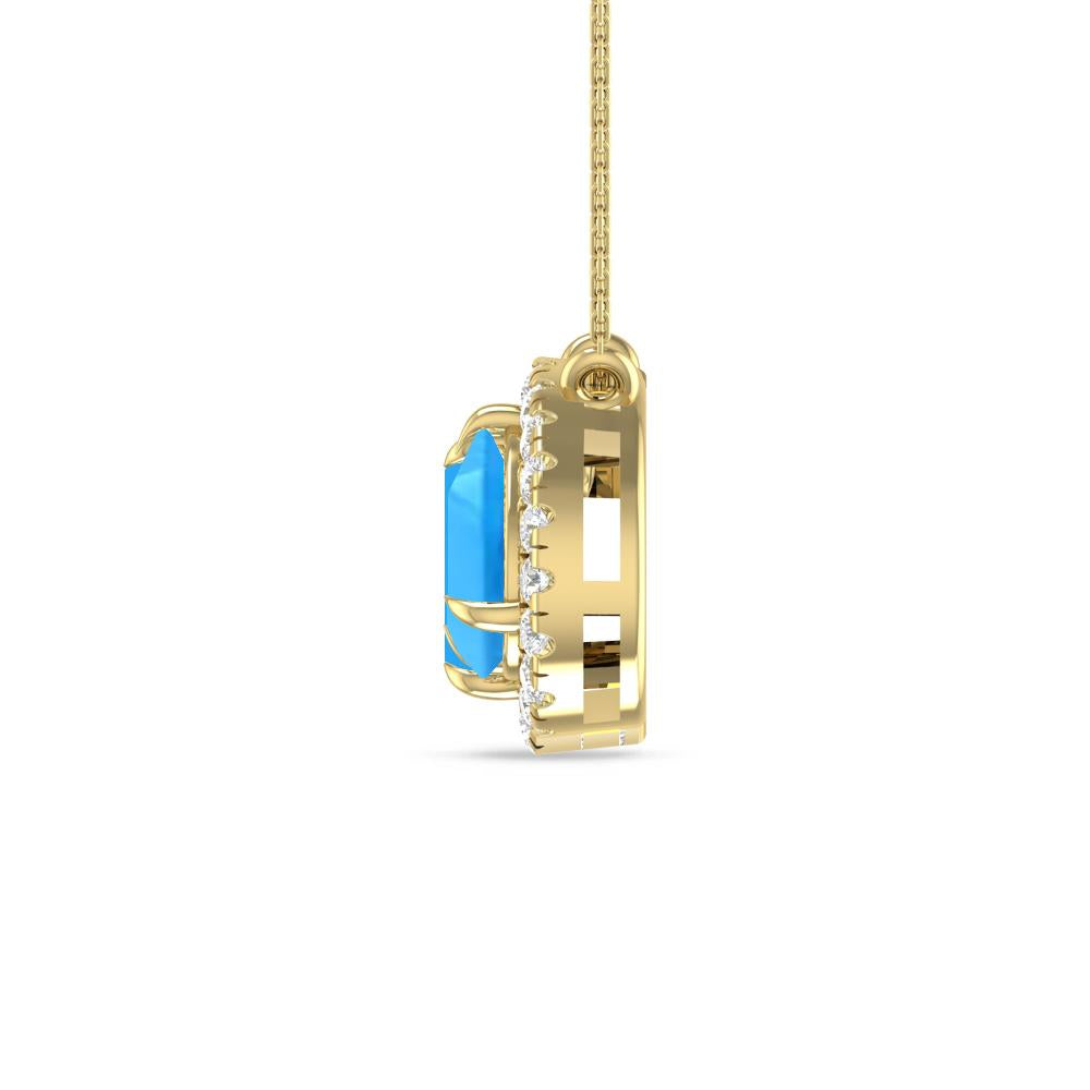 Yellow Gold - Blue Topaz
