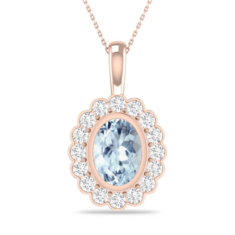 Rose Gold - Aquamarine