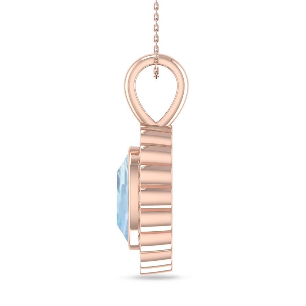 Rose Gold - Aquamarine