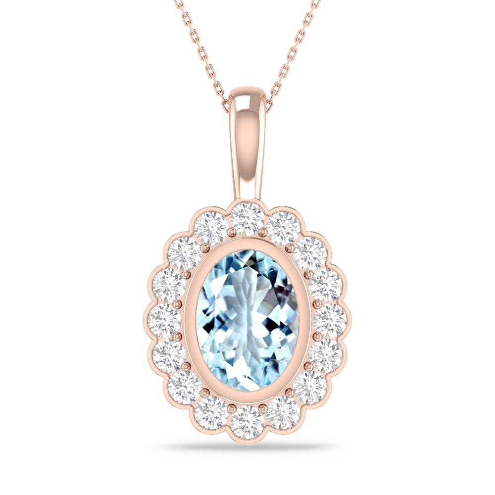 Rose Gold - Aquamarine