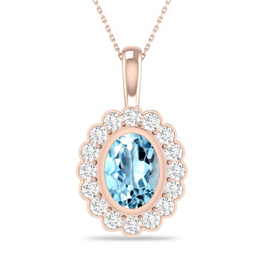 Rose Gold - Aquamarine
