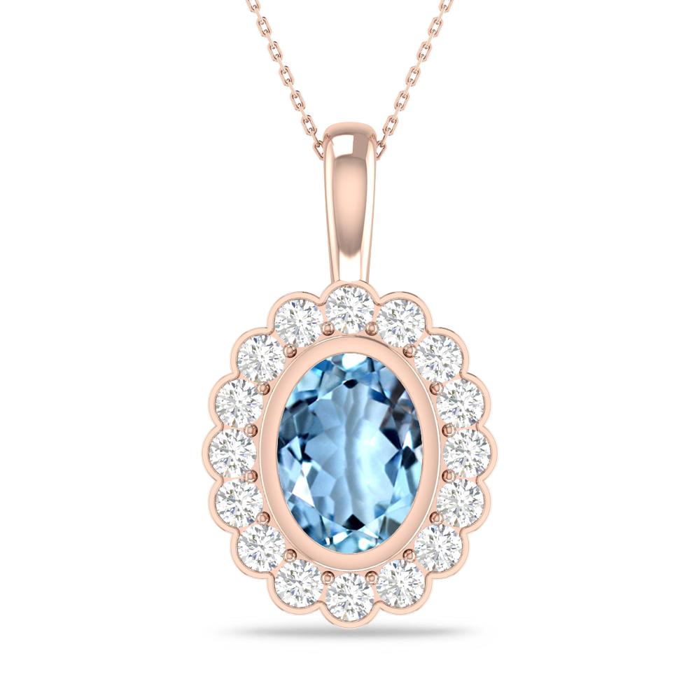 Rose Gold - Aquamarine