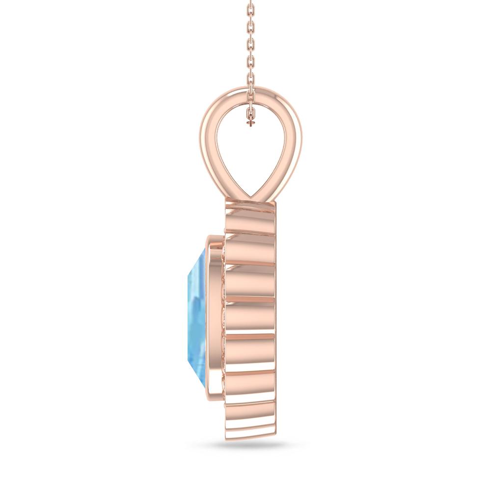 Rose Gold - Aquamarine