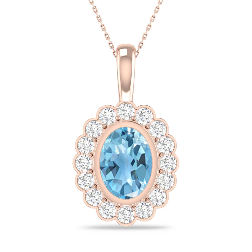 Rose Gold - Blue Topaz