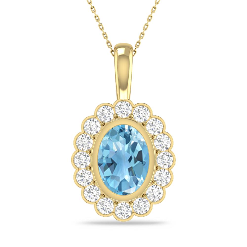 Yellow Gold - Blue Topaz