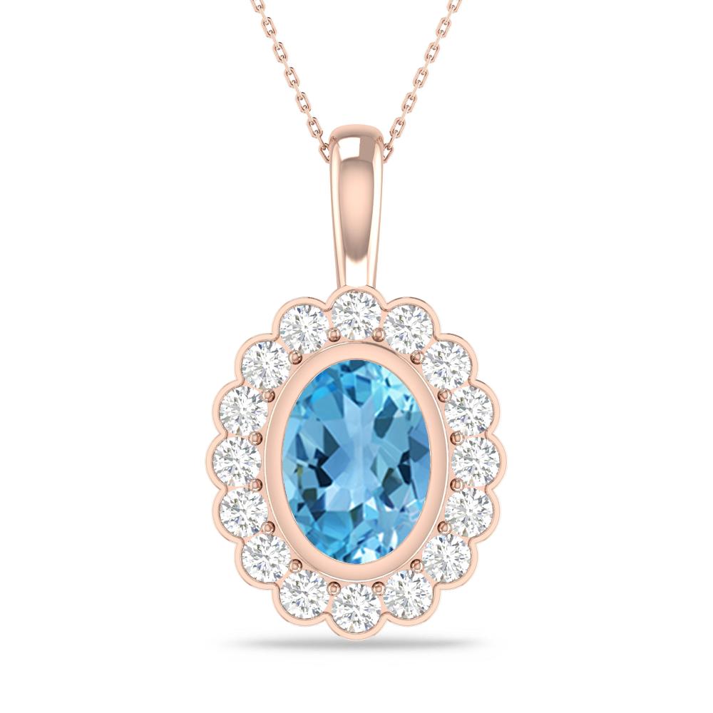 Rose Gold - Blue Topaz