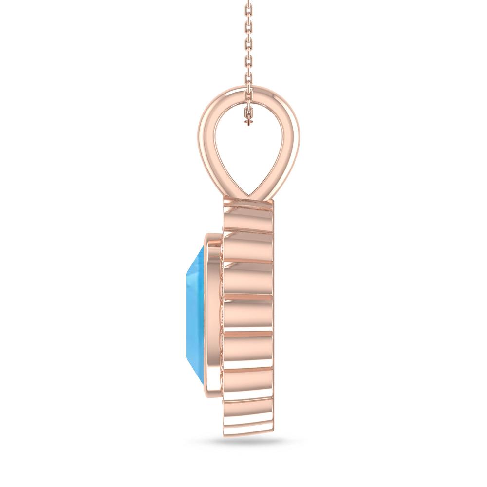 Rose Gold - Blue Topaz