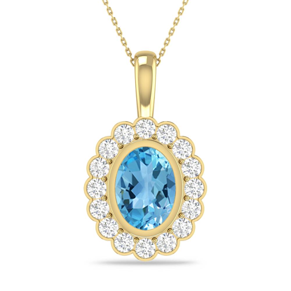 Yellow Gold - Blue Topaz