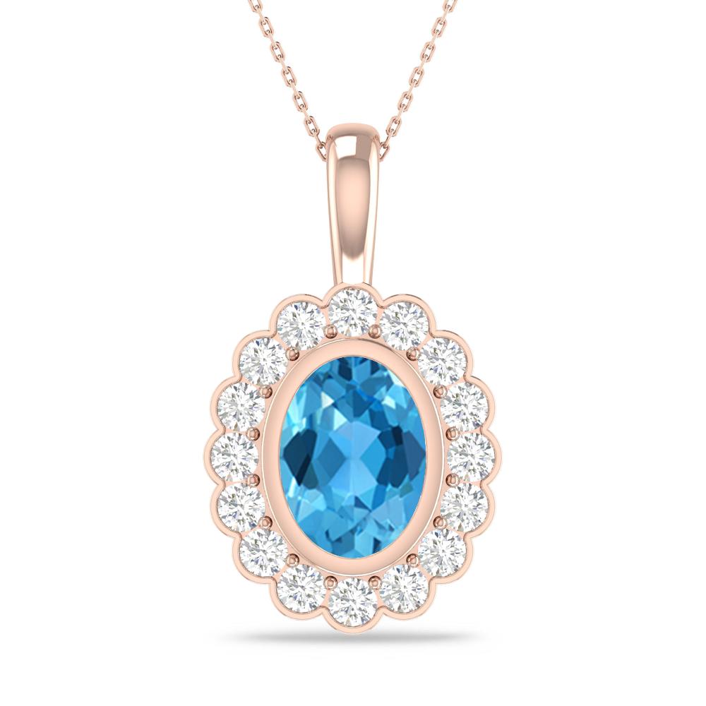 Rose Gold - Blue Topaz