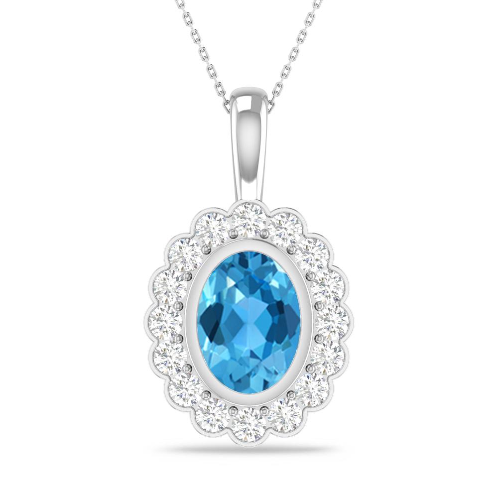 White Gold - Blue Topaz