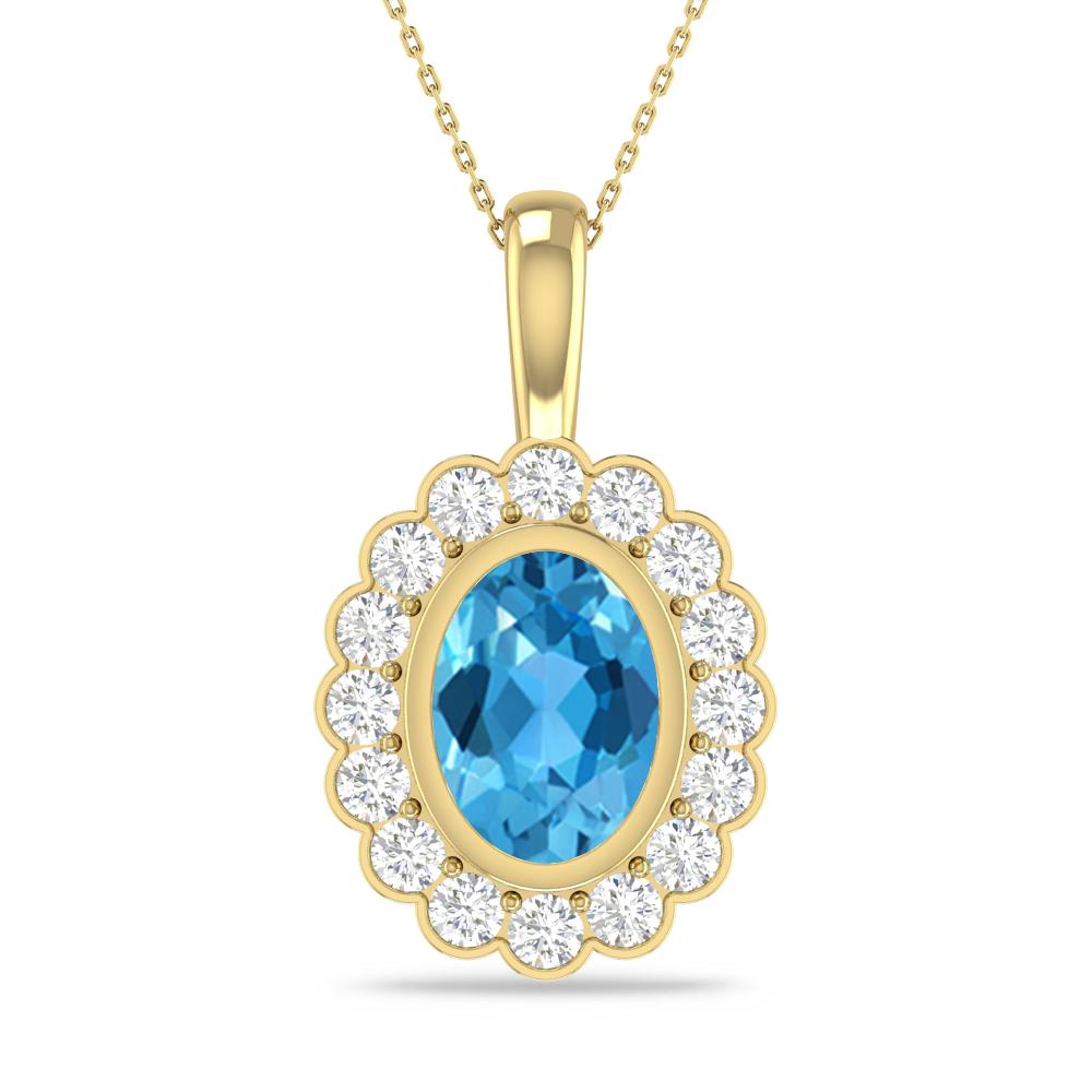Yellow Gold - Blue Topaz