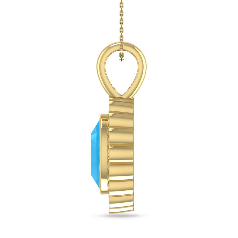 Yellow Gold - Blue Topaz