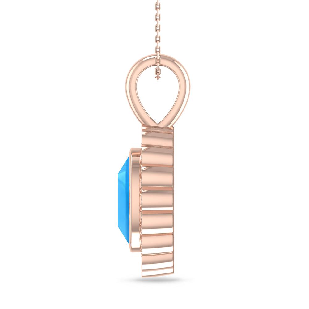 Rose Gold - Blue Topaz
