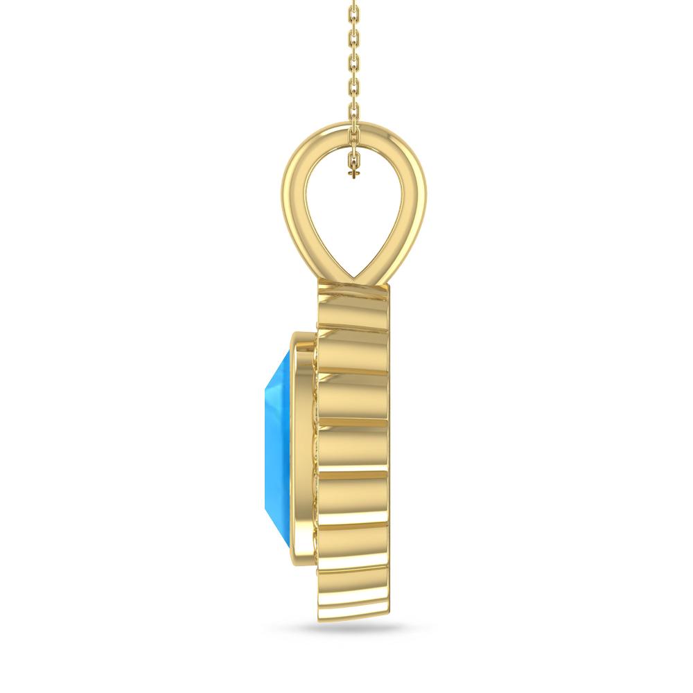 Yellow Gold - Blue Topaz