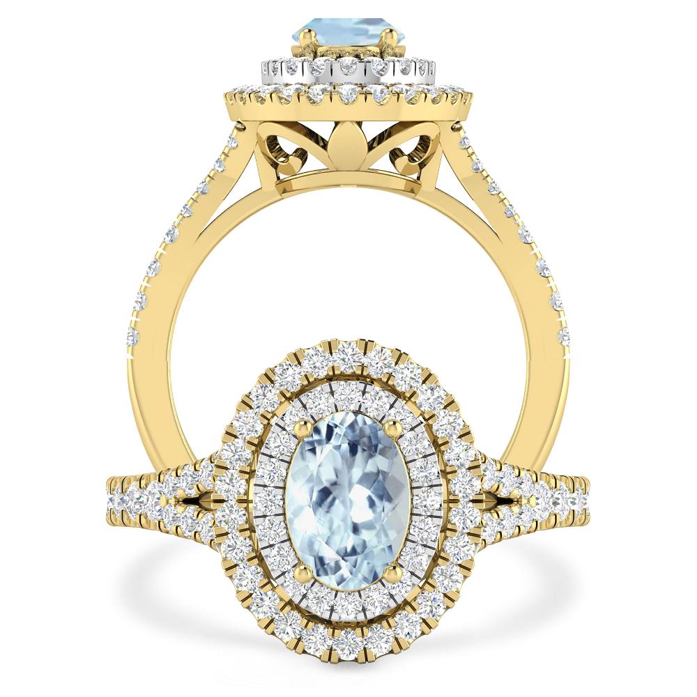 Yellow Gold - Aquamarine