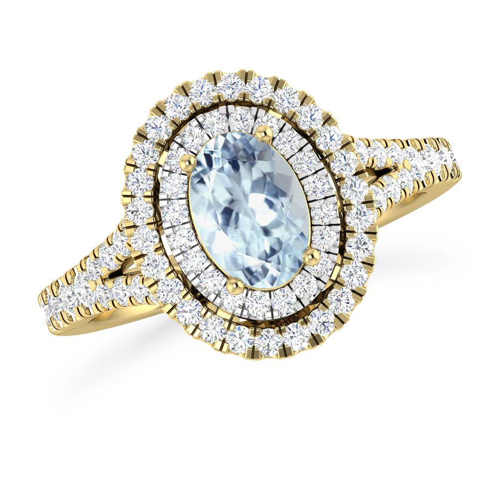 Yellow Gold - Aquamarine