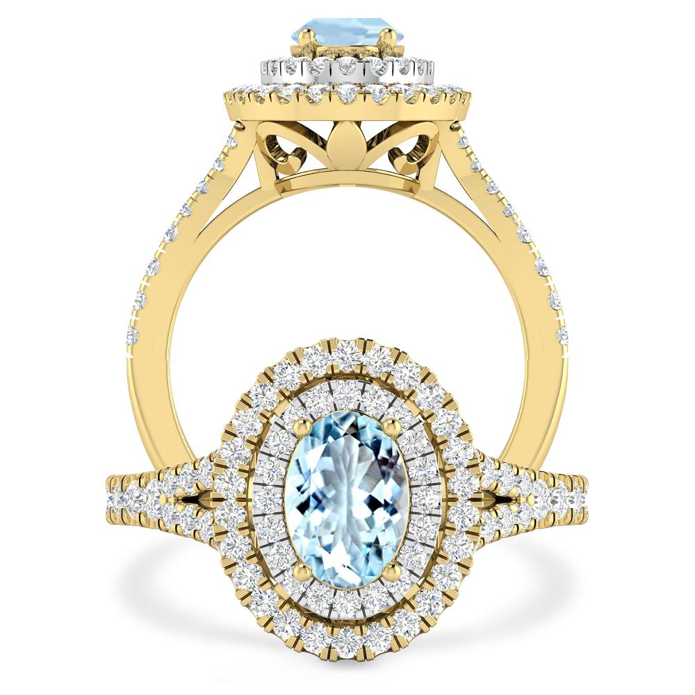 Yellow Gold - Aquamarine