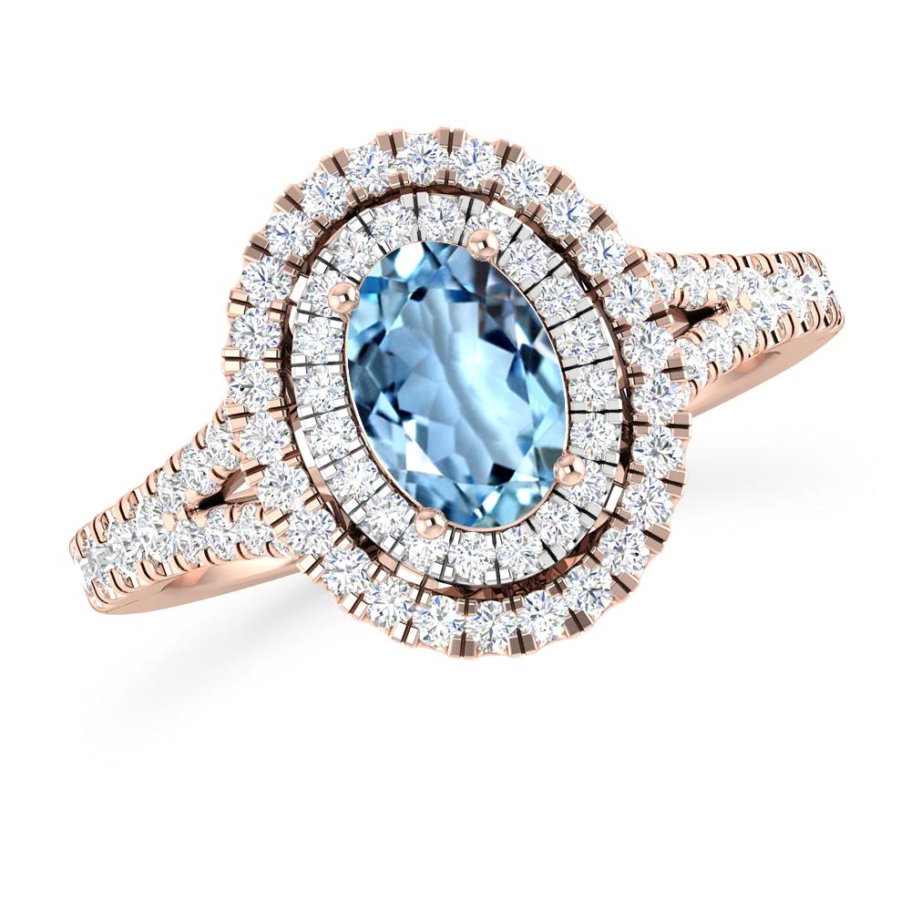 Rose Gold - Aquamarine