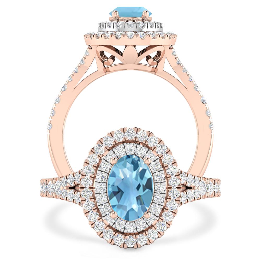 Rose Gold - Blue Topaz