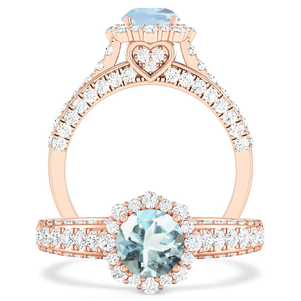 Rose Gold - Aquamarine