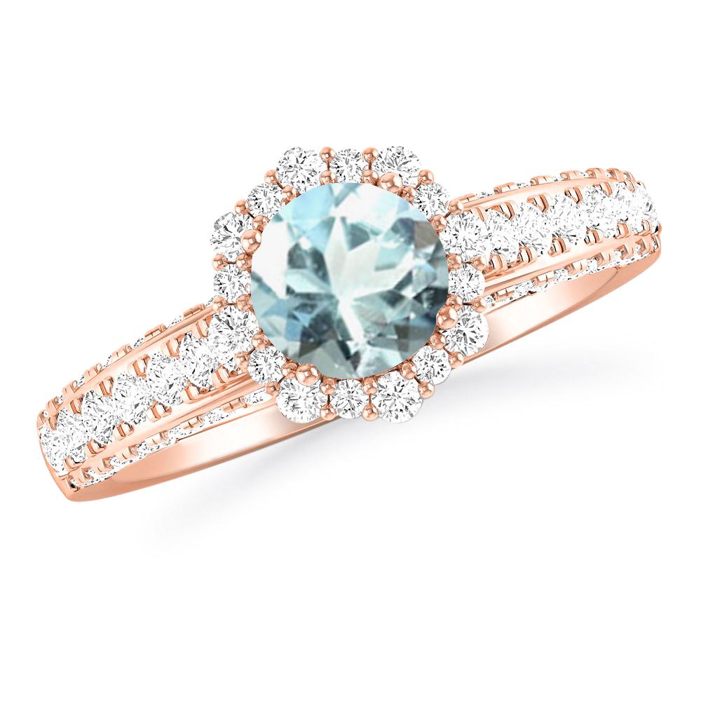 Rose Gold - Aquamarine