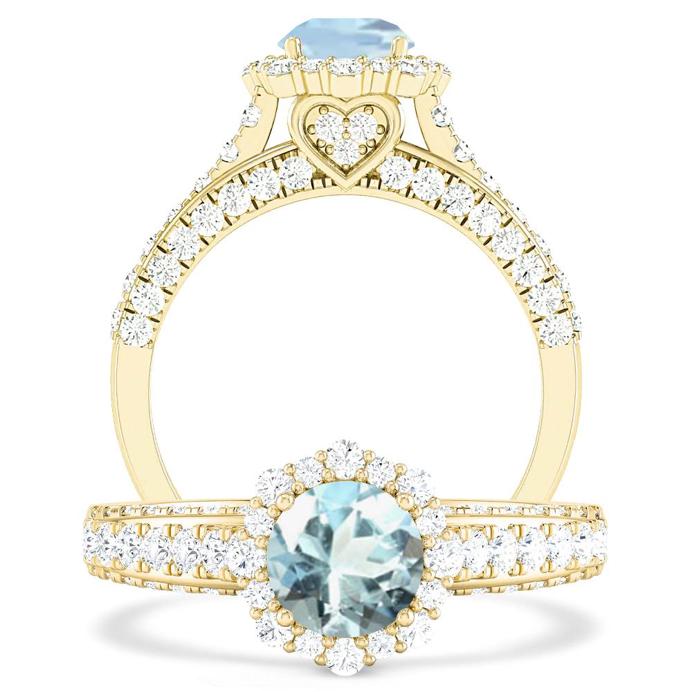 Yellow Gold - Aquamarine