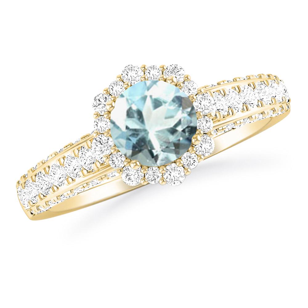 Yellow Gold - Aquamarine